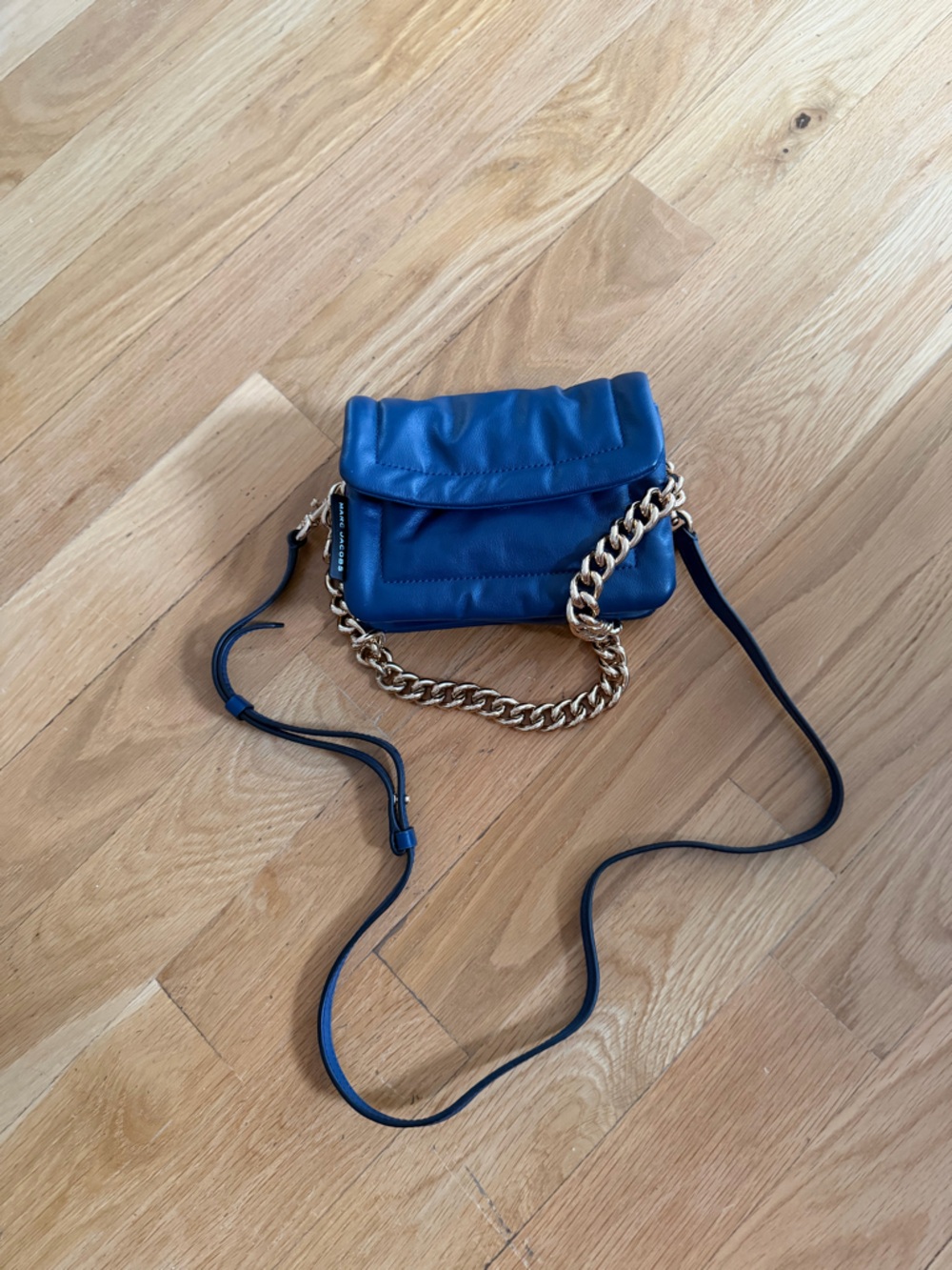 Marc Jacobs Blue Crossbody Bag with Gold Chain